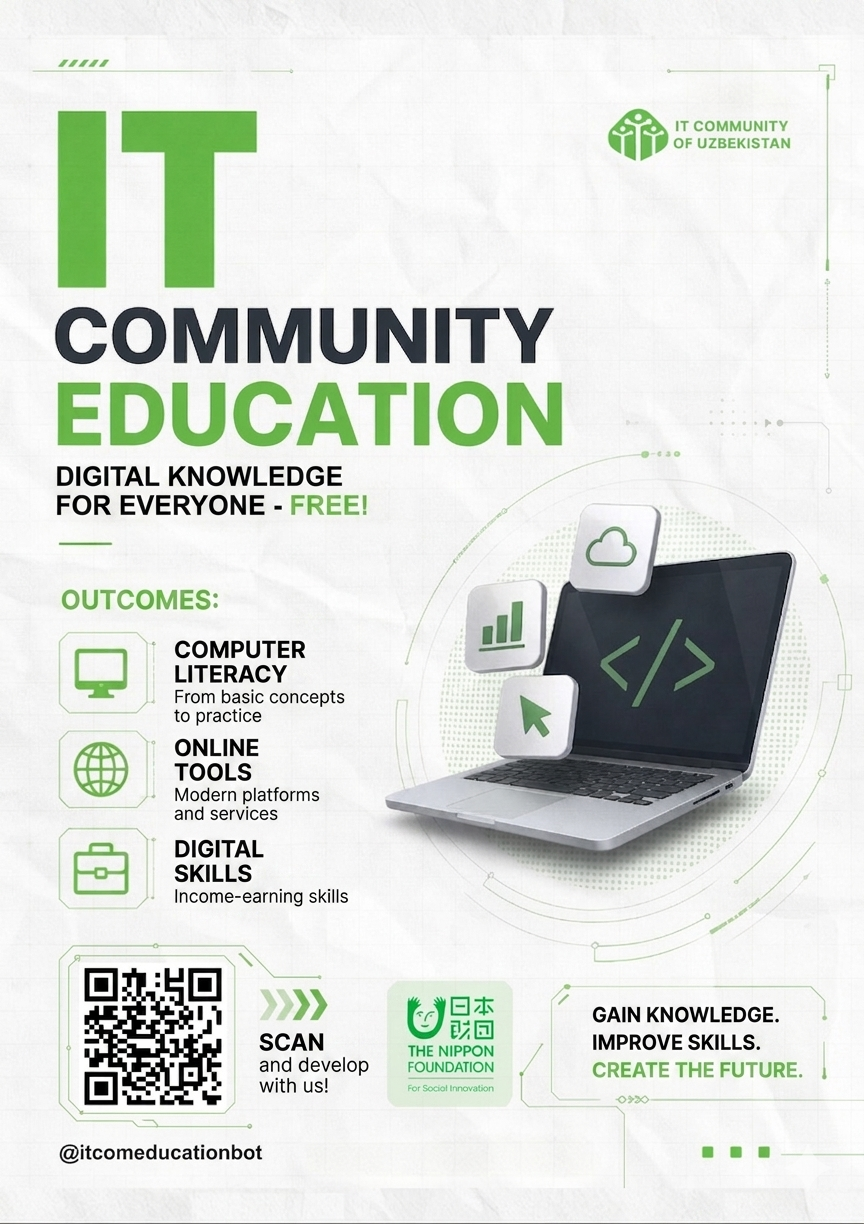 IT Community Education — рақамли билимлар барча учун бепул