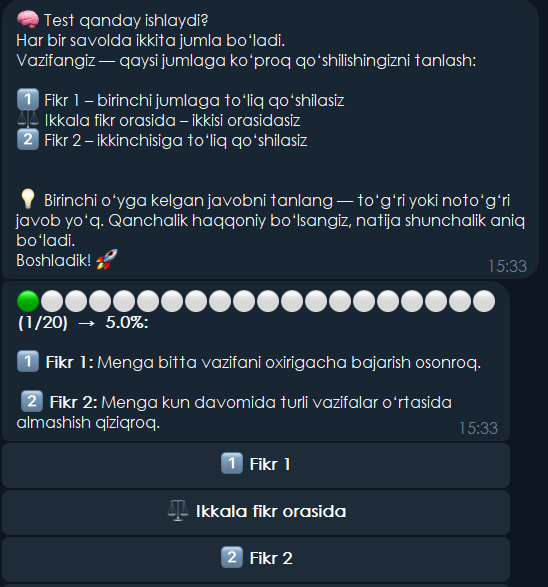 IT Roadmap botidagi bir juft fikr